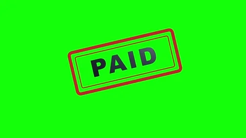Outlined red and black paid stamp on green screen Stock Footage 327852503