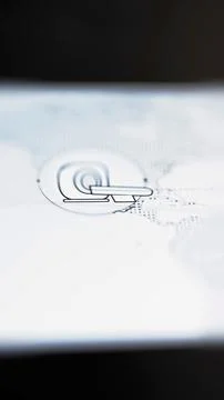 Outlined scanner with extended table on map Stock Photos