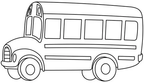 Outlined School Bus Stock Illustration