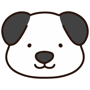 Outlined simple and cute dog Stock Illustration