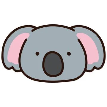 Outlined simple and cute koala baby face Stock-Illustration