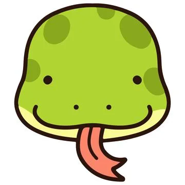 Outlined simple and cute snake Stock Illustration
