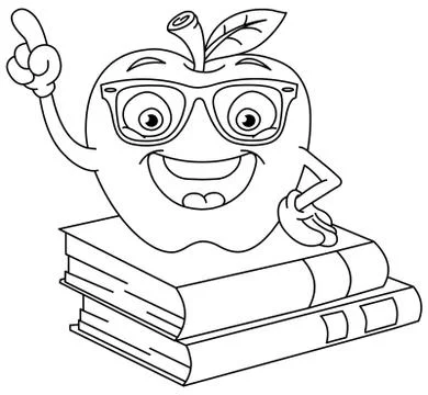 Outlined smart apple 库存插图