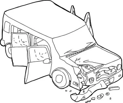 Outlined Smashed Fender Stock Illustration