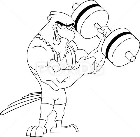 Bodybuilder Flexing Arm Bicep Muscle Cartoon... - Stock Illustration  [87109645] - PIXTA