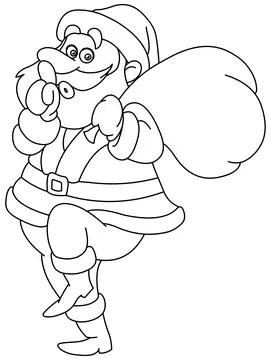 Outlined sneaky santa Stock Illustration
