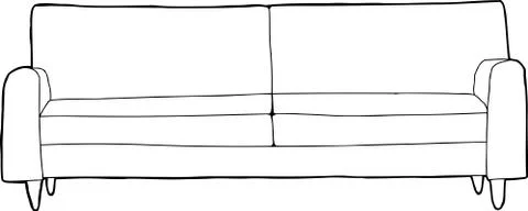 Outlined Sofa Cartoon Stock Illustration