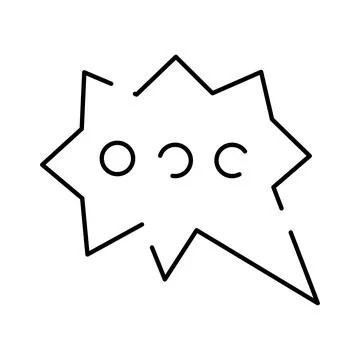 Outlined speech bubble icon with three dots イラスト素材
