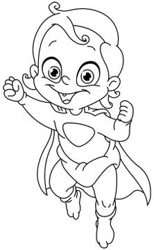 Outlined superbaby Stock Illustration