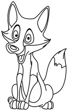 Outlined talking fox Stock Illustration