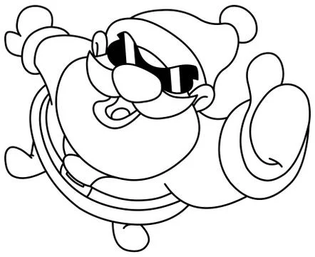 Outlined thumb up santa Stock Illustration