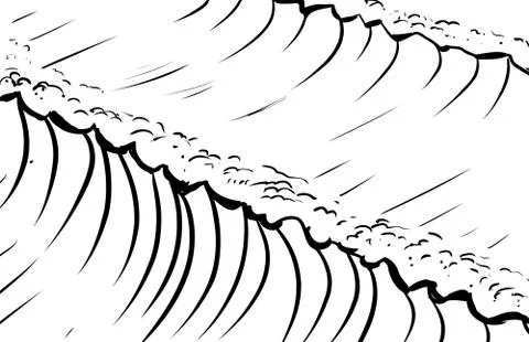 Outlined tidal waves background Stock Illustration