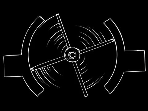 Outlined Turnstile Over Black Stock Illustration