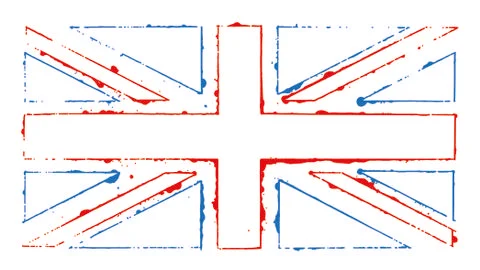 Outlined Union Jack Flag Stock Illustration