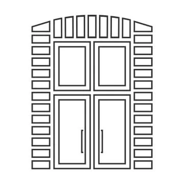 Outlined vector doors Stock Illustration