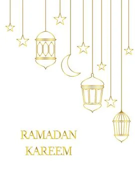 Outlined Vector illustration of Arabic lantern ornament. Suitable for desig.. Stock Illustration