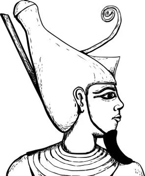 Outlined view of Egyptian God Atum Stock Illustration