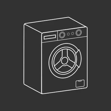 Outlined washed machine Stock Illustration