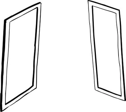 Outlined window or mirror cartoons Stock Illustration