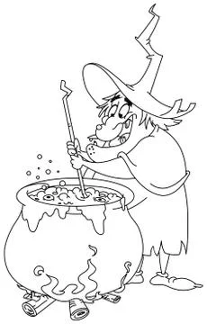 Outlined witch brew Illustrazione stock