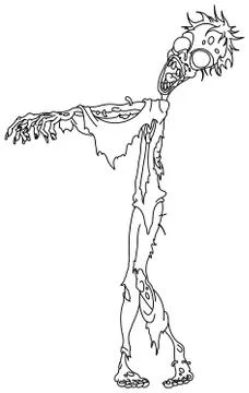 Outlined zombie Stock Illustration