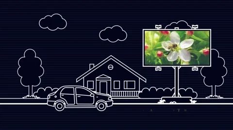 Outlines city opener After Effects stock