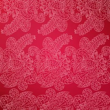 Outlines pattern with ornamental lace Stock Illustration