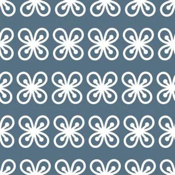 Outlines of simple white flovers. Vector Seamless pattern. . For fabrics, cov 스톡 일러스트