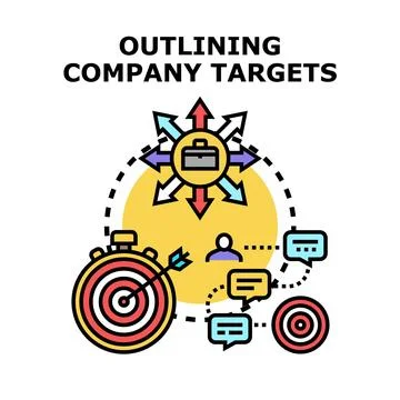 Outlining company targets vector concept preparing business goal strategy 스톡 일러스트