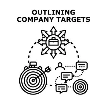 Outlining company targets vector concept preparing business goal strategy Stock Illustration