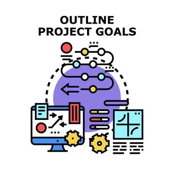 Outlining project goals business development strategy Stock Illustration