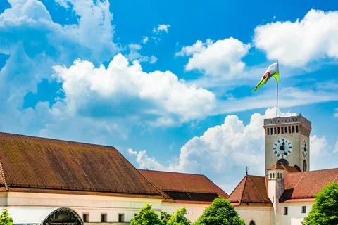 Outlook tower, also called viewing tower or Razgledni stolp, Slovenia Stock Photos