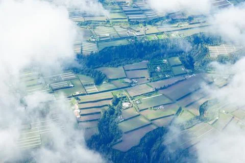 Outlook from window in airliner Stock Photos