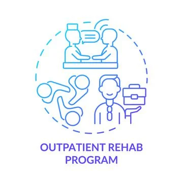 Outpatient rehab program blue gradient concept icon Stock Illustration
