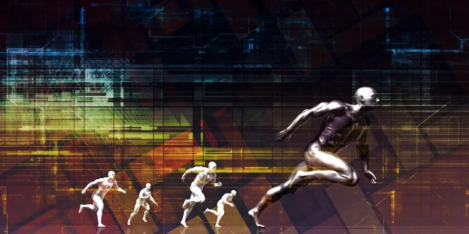 Outperforming Competition Through Technology Innovation And Speed Excellence Stock Illustration