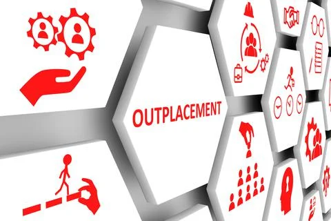 OUTPLACEMENT concept cell background 3d illustration Stock Illustration