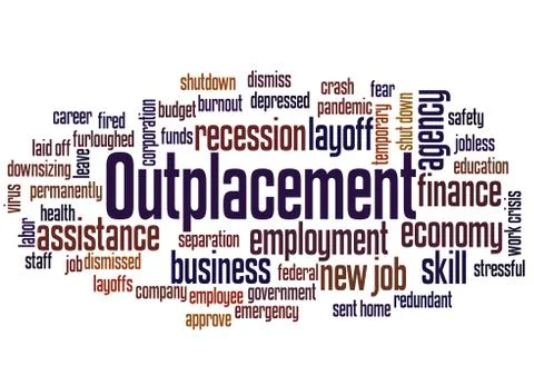 Outplacement word cloud concept Stock Photos