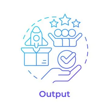Output blue gradient concept icon Stock Illustration