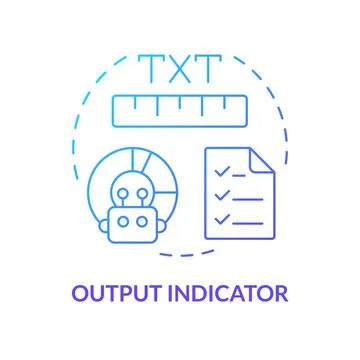Output indicator blue gradient concept icon Stock Illustration