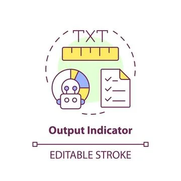 Output indicator multi color concept icon Stock Illustration