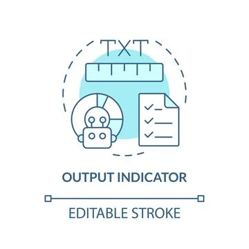 Output indicator soft blue concept icon Stock Illustration
