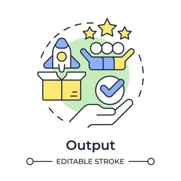 Output multi color concept icon Stock Illustration