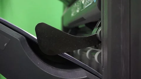 The output of printed sheets from the printer. printing documents in the office Stock Footage 143273782