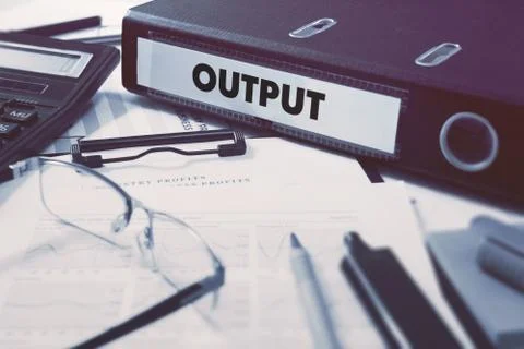 Output on Ring Binder. Blured, Toned Image Stock Illustration