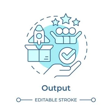 Output soft blue concept icon Stock Illustration