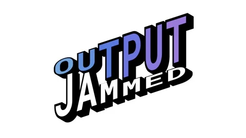 OUTPUT vs JAMMED, 3D Text Animation in Isometric View with Opposite Word Motion Stock Footage 314263772