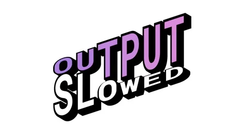 OUTPUT vs SLOWED, 3D Text Animation in Isometric View with Opposite Word Motion Stock Footage 314263778