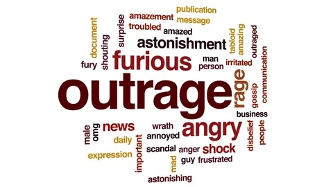 Outrage animated word cloud, text design... | Stock Video | Pond5