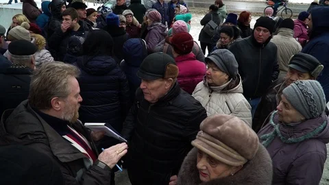 Outraged crowd of people on the street o... | Stock Video | Pond5