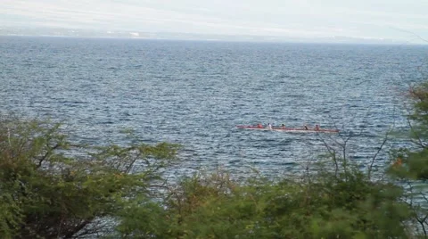 Outrigging Canoe in hawaii Video stock 45673780